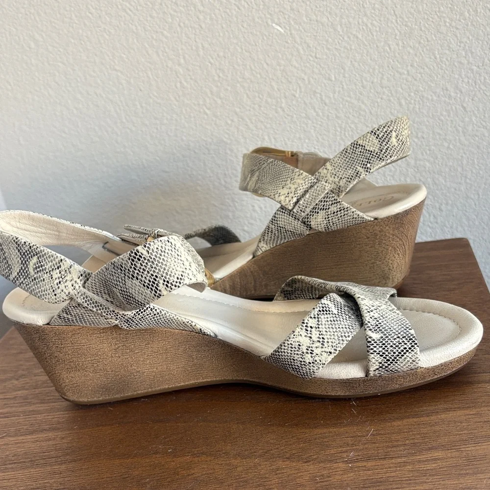 Cole Haan Tali Snakeskin Sandals with Gold Buckle Nike Air Cushion Women’s 7.5 B